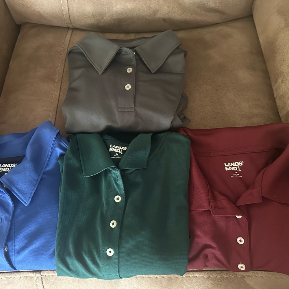 Lands' End Polo Shirt Collection - Blue, Green, Gray, Burgundy